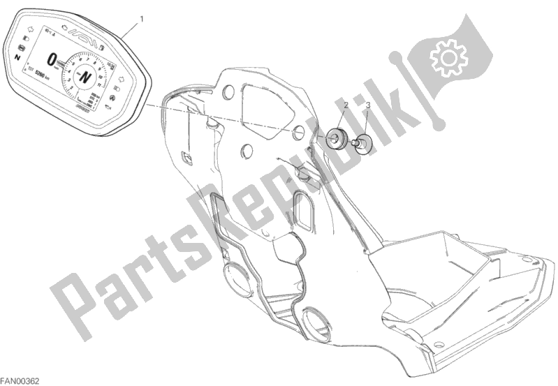 Tutte le parti per il Pannello Degli Strumenti del Ducati Hypermotard 950 SP USA 2020